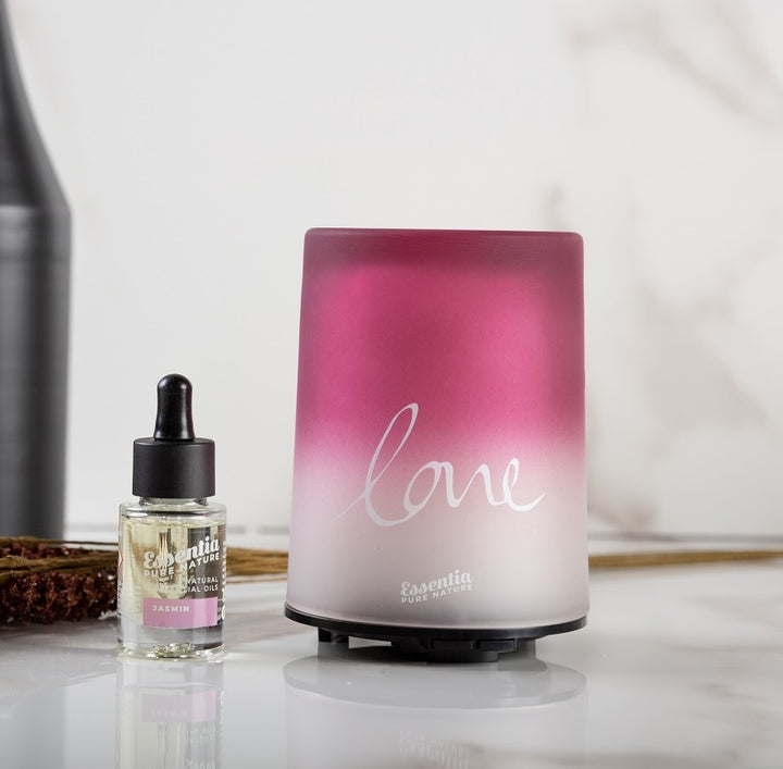 Diffusore ad Ultrasuoni in Vetro Perlato - Rosso "Love"