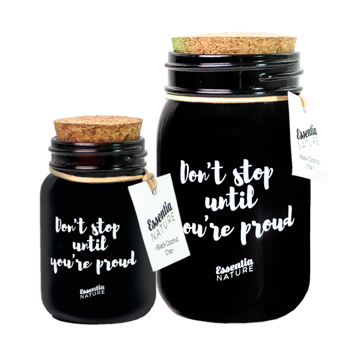 BLACK Scented Jar Candle - Black Coconut Chai