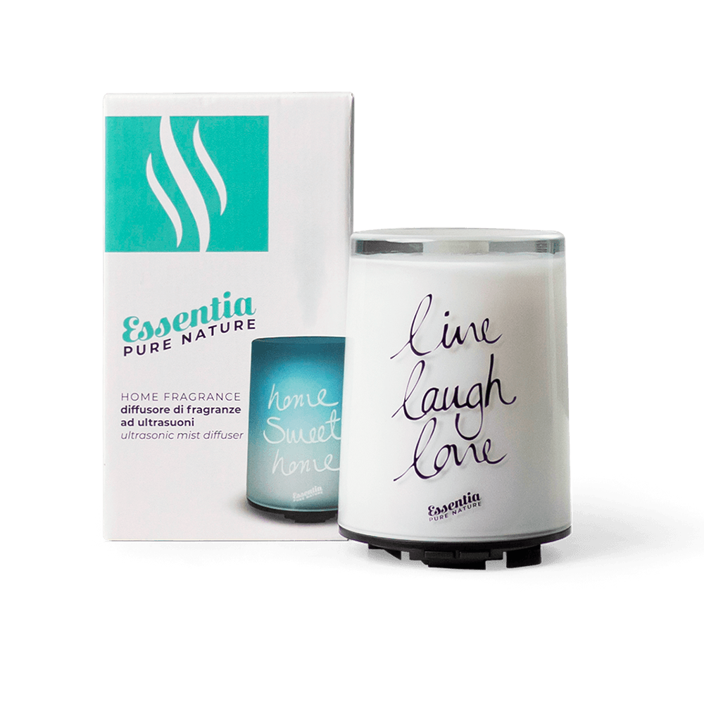 Diffusore ad Ultrasuoni in Vetro Perlato - Bianco "Live Laugh Love"